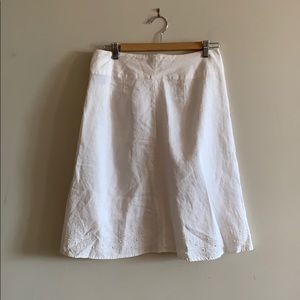 Beautiful Irish linen, A line beaded trim skirt.